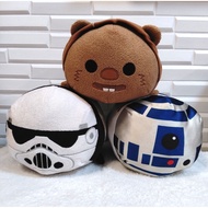 Star Wars Tsum Tsum Stormtrooper R2-D2 Wicket Ewok preloved plush toys.