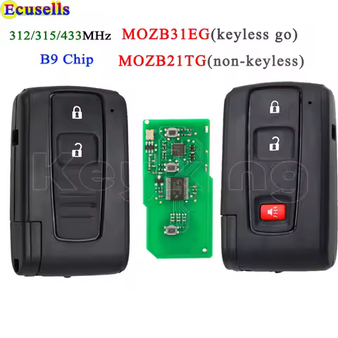 Ecusells 2/3 Button Remote Key 312/315/433MHz B9 Chip for Toyota Prius 2004-2009 FCC MOZB31EG 89994-