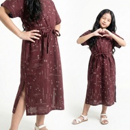 KATUN PRIMA Casual Batik Kaftan Dress for Girls with Modern Ethnic Motifs, Premium Cotton Material, 