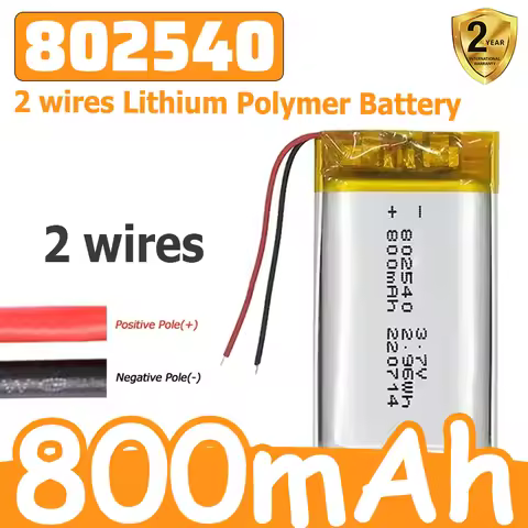 3.7V 800mAh 802540 Battery Li Po 802540 Polymer Rechargeable Lithium Batteries for Beauty Apparatus 