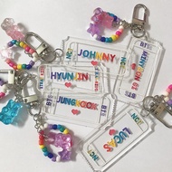 Ticket Keychain Rainbow Color Can Change Text And Color. Keychain Keychain Hook Clicker Keychain Fid