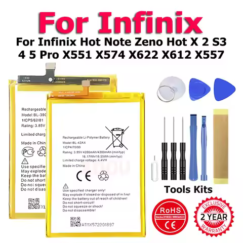 BL-40AX BL-40FX BL-40BX BL-44EX BL-42AX BL-43AX Battery For Infinix Hot Note Zeno Hot X 2 S3 4 5 Pro
