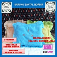 Sarung Bantal Tidur Rumbai Polos Bordir  Ukuran 50 x 35 cm / Urung Bantal Guling Kapuk Bordiran