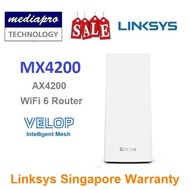 Linksys MX4200 VELOP AX4200 Tri-Band Mesh Router ( 1 Pack of AX4200 ) - LInksys Singapore Warranty