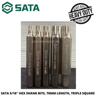 SATA 5/16'' HEX SHANK BITS, 70MM LENGTH, TRIPLE SQUARE / HEX SHANK BITS 12PT / HEX SHANK BITS FLOWER