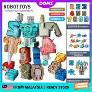 DOMI 0-9 Transformers Robot Toys Number DIY Assemble Military Aerospace Educational Mainan Robot 变形金