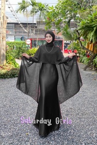 ชุดเดรสมุสลิม รุ่นทิชา limited edition เดรสผ้าซาร่า แฟชั่นมุสลิม ชุดใส่รายอ เดรสใส่ไปงานแต่ง