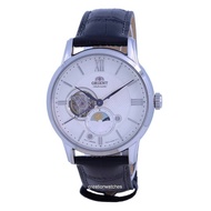 [CreationWatches] Orient Classic Sun Moon Open Heart Automatic Mens Black Leather Strap Watch RA-AS0011S10B