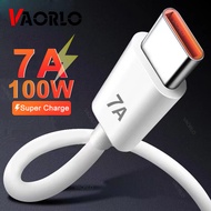 VAORLO Original 7A Fast Charge Type C Cable USB Charger Cord 100W Super Charge Data Cables 0.25m/1m/1.5m/2m Type C Charging Cable For Xiaomi Huawei OPPO Infinix Cellphones