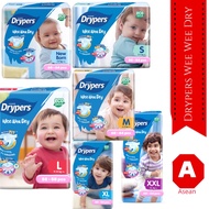 DRYPERS WEE WEE DRY DISPOSABLE DIAPER NB5KG //S 3-7KG//M 6-11KG//L 9-14KG// XL 12-17KG (ECO / NORMAL