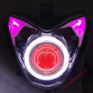 Money River Huang Long 600 ชุดไฟหน้าq5 Hai5 Dual Light เลนส์ Xenon Angel Eyes อุปกรณ์เสริมรถจักรยานย