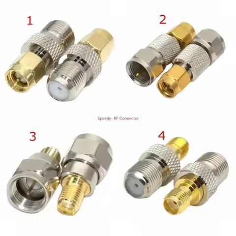 2PCS F TV To SMA Male Plug&Female Jack Straight RF Coaxial Connector SMA To F Type for Antenna Wire 