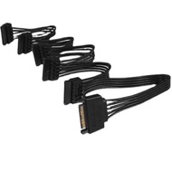 SATA Power Splitter Cable 1 to 5 Wire 18AWG 50cm Long - Thick Standard SATA Power Splitter Cable, Hi