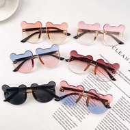2 Color Gradient Children's Glasses 2 Tone New Trend Children's Fashion Rimless Bear Ear Glasses Hig