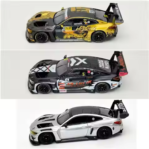 Mini Track 1/64 New Product BMW M4 1:64 Co-branded Golden Dragon Death God Silver Painted Alloy Car 