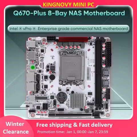 Q670 Plus vPro 8-Bay NAS Motherboard 12/13/14th Gen Intel LGA1700 CPU 3*NVMe1*PCIE5.0x16 2*DDR5 Frie