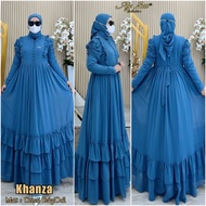AJE ZAS - Plain Ruffled Dress with Square Set Code-KHANZA Matt Ceruti BabyDoll Dress Muslimah