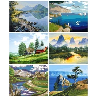 RUOPOTY 60x75cm/50x65cm/40x50cm Frame Picture By Numbers Mountain Wall Art HandPainted Unique Gift D