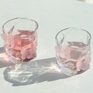 Irregular Pleated Cup Iced American Latte Coffee Cup Glass Cup [2 Pcs]