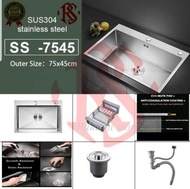 KITCHEN SINK 7540 BLACK LENGKAP KRAN ISAN MODEL BOLZANO/BAK CUCI PIRING HITAM 7545 KOMPLIT/WASTAFEL