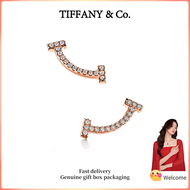 (New) Womens Fashion Earrings Rose Gold T Series Smile Diamond Earrings Valentines Day holiday gifts