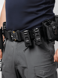 1 Men's Military Tactical Waist Belt, Work Hiking Sling Webbing, With Quick Release Plastic Buckle, 