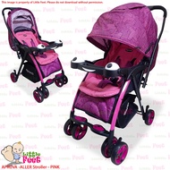 ln stockNEW❒❃APRUVA ALLER Stroller PINK - Reversible , Reclinable with 5 ways safety harness