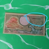 uang 25 rupiah thn 1959 UNC