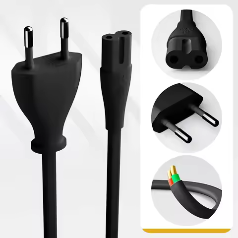 Euro Power Cord Premium 2-Prong EU power Cable for Apple TV,PS4,PS5,Xbox,Printer,laptop replacement 