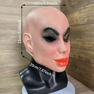 NEW Realistic Bald Female Latex Mask Beauty Women Dress up Full Halloween Cosplay Costume Props Head