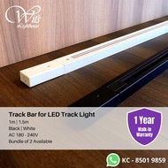 Track Light Rail for Track Light 1M 1.5M 2 Wire Track Light Black White Spotlight Rail Track