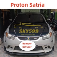 Proton Satria Front Bumper Diffuser Lip Wrap Angle Splitters Black / Carbon