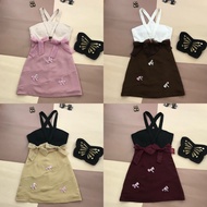 [LISA] A0168 Two-Tone Dress With Crossed Straps And A Bow Detail At The Chest.