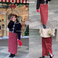 LA CHARMÉ | Red A-line skirt 8816
