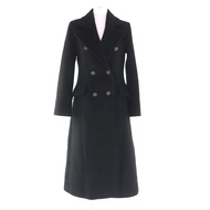 成色極佳 ★ MAX&CO max& Co. 2023款 70140823。雙排扣長羊毛大衣，飾有品牌標誌連結，黑色，尺寸38。正品。女款。