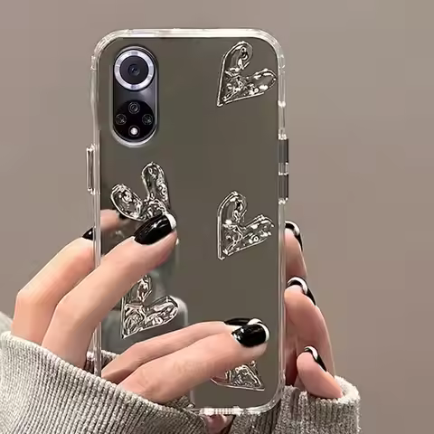 Mirror 3D Love Heart Silicone Case For Huawei Nova 9 10 8 7 6 Se Pro 5 5T 4 3 3i 2S Back Cover Nova9