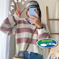 Fuji Crop Top Rajut/Blouse Rajut Fuji/Blouse Blaster/rajut blaster/Baju Fuji/atasan rajut belang