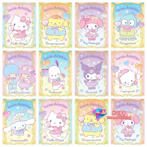 New Cute Hello Kitty Pochacco Pompompurin Diamond Painting Kit Square Round Diamond 5D DIY Cinnamoro