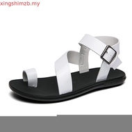 Korean Cool Fashion Men's Leather Gladiator Sandal Formal Design Beach Shoes Breathable Waterproof H