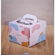 6"Cake box with handle and cake board