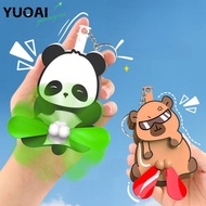 YUOAI Cartoon Keychain, Push Double-leaf Upgrade Egg Cat Keychain, Capybara Egg Fan Keychain Bag Acc