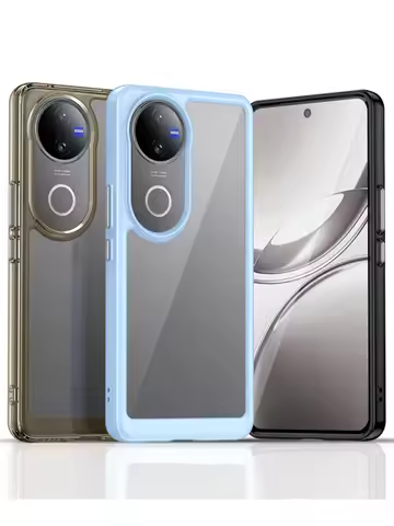 For Vivo V50 Clear Case Vivo V50 Cover Coque Fundas Hard Translucent Soft Edge Shockproof Phone Bump