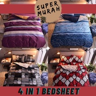 CADAR SARUNG MURAH BERSIH CANTIK KATIL ALAS KATIL MODERN BARU BEDSHEET 4-IN-1 KING-4-IN-1 QUEEN-2-IN