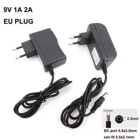AC to DC 9V DC 1A 2A EU power supply adapter Supply adaptor 9 volt 1000ma 2000ma 5.5*2.5MM router LE