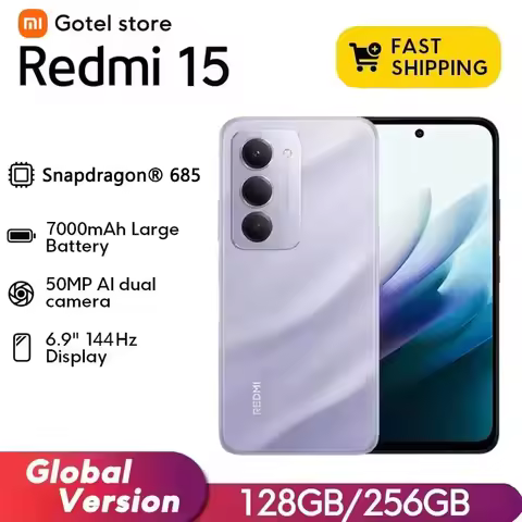 Global Version Xiaomi Redmi 15 Smartphone Snapdragon® 685 6.9" FHD+ DotDisplay 50MP Camera 144Hz 700