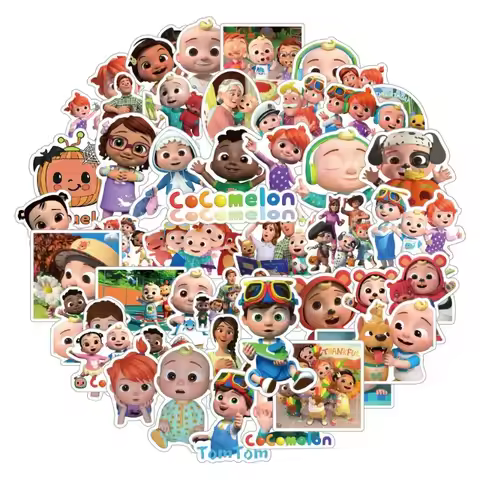 50PCS Cocomelon Children's Reward Hand Account Luggage Skateboard DIY Stickers School Supplies Incen