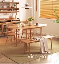 table 免費送貨~VicoHome 實木餐枱 枱 餐檯 飯枱 折疊 餐桌 椅子 圓桌 H-HVK3623-LS
