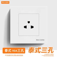MarcLichte86 Type Wall Plug 16A Three-Hole Thai Power Socket Multifunctional Panel usb