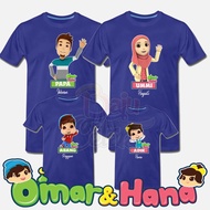 [Adult] OMAR & HANA Tshirt Birthday Budak Baby Boy Kids Boy Girl Kanak-Kanak Family Day Baju Sedondo