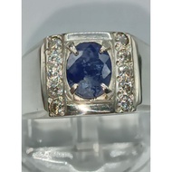 Cincin perak 960 blue sapphire ceylon sri lanka